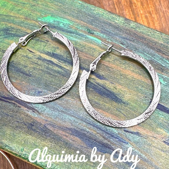 Alquimia by Ady Silver Hoop Earrings - Picture 1 of 5
